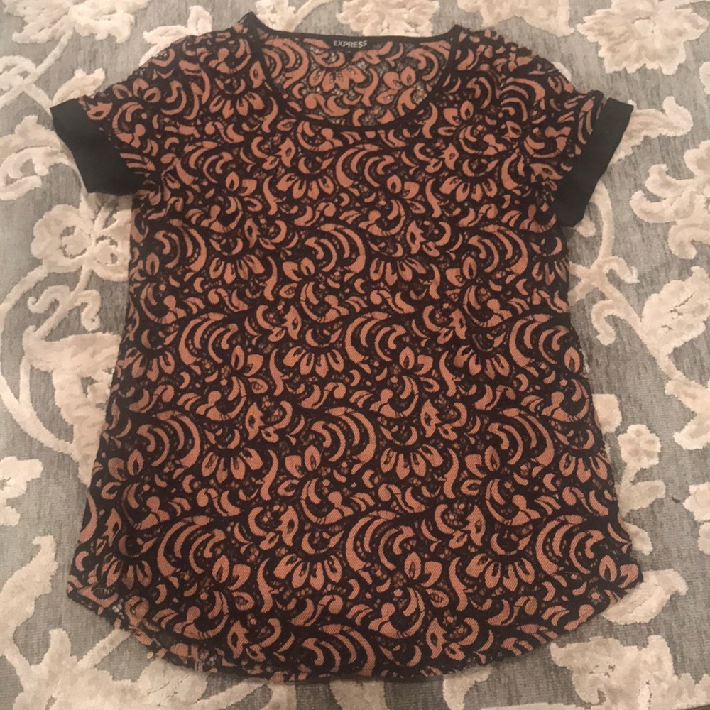 Express brown and black top